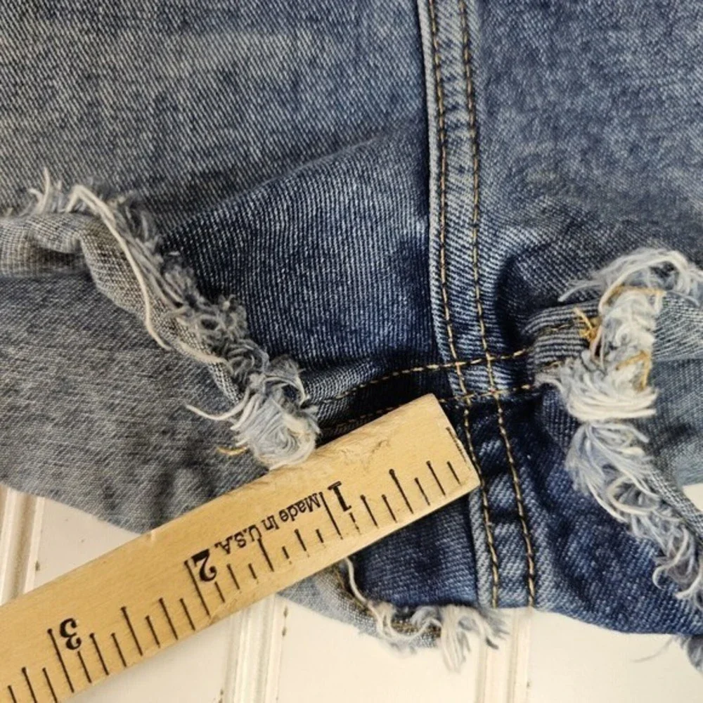 Topshop Moto Jean Shorts Women's Button Fly Size‎ 8 - Picture 9 of 10